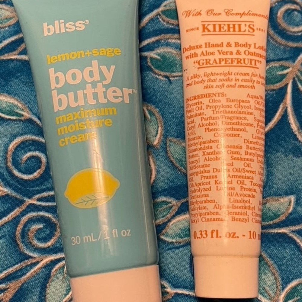 Bliss Lemon + Sage Body Butter and Kiehl's Grapefruit Lotion Set NEW